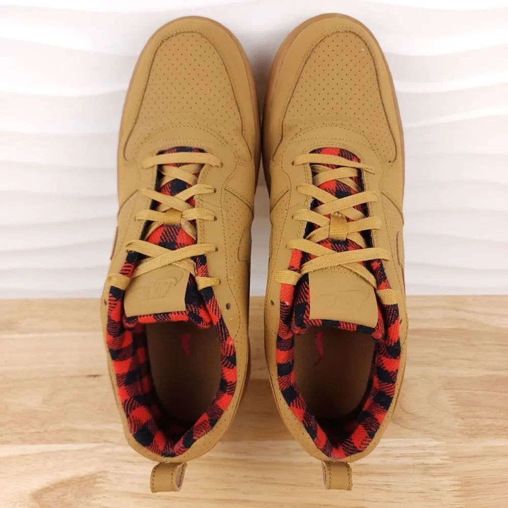Nike Court Borough Sneakers Mens Size 12 Wheat Low Premium Red Black Plaid Shoes